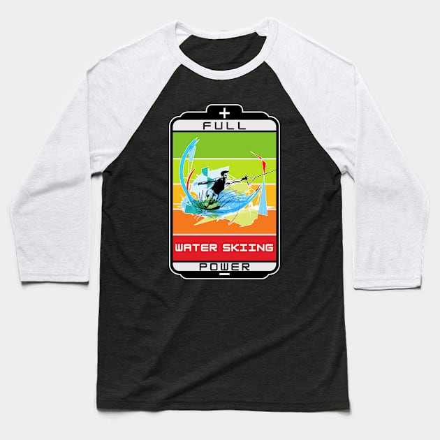 Sport water skiing full power Baseball T-Shirt by UMF - Fwo Faces Frog